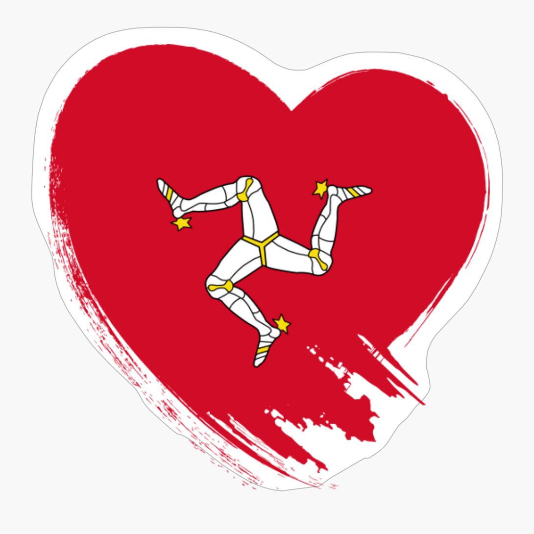 Isle Of Man Manx Heart Love Flag
