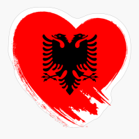 Albanian Albania Heart Love Flag