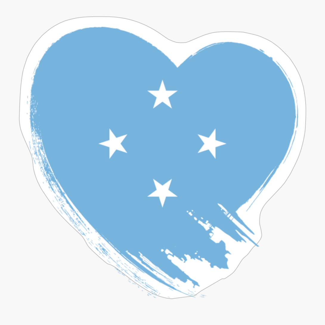 Micronesia Micronesian Heart Love Flag