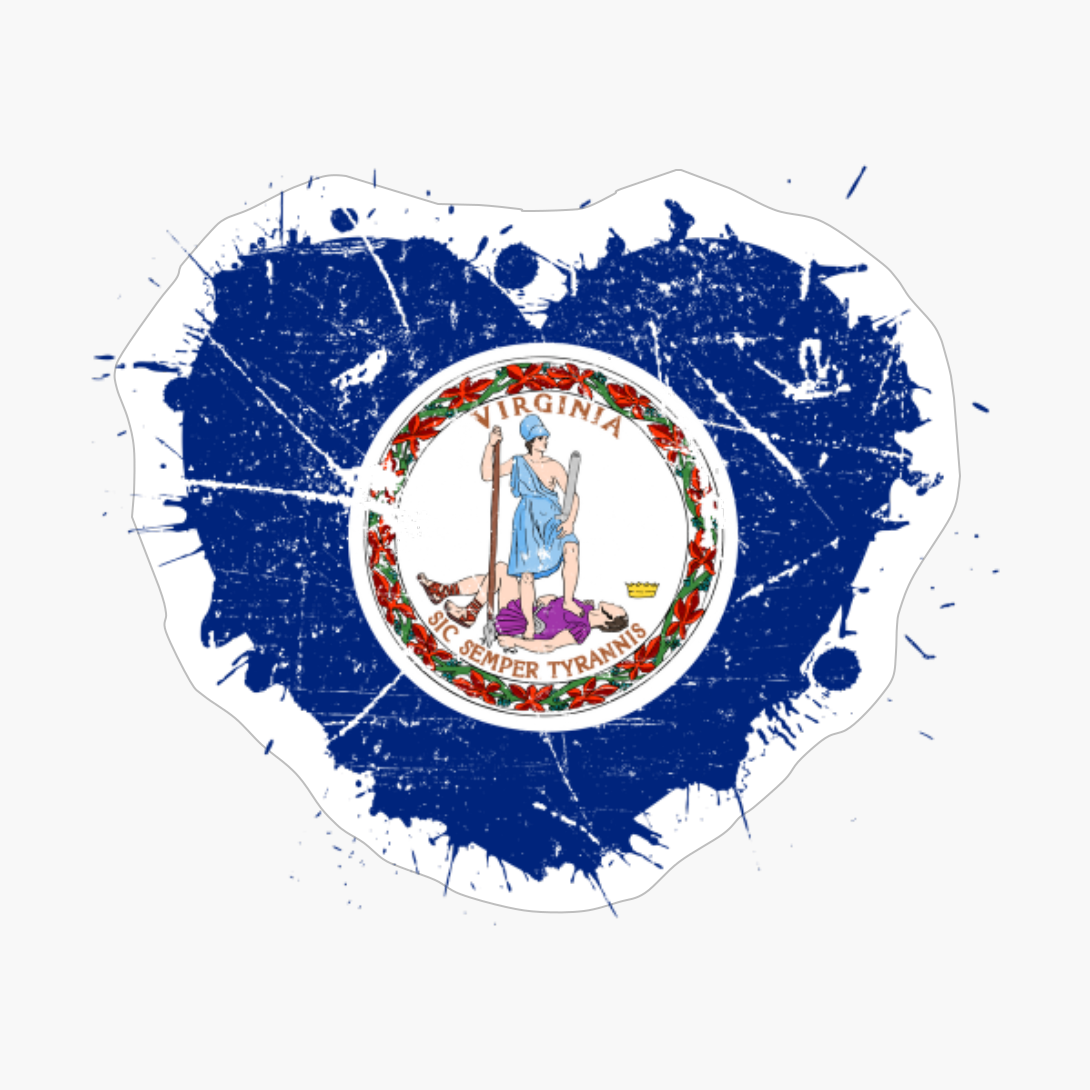 Virginia Virginian Heart Love Flag Pride Heritage Roots