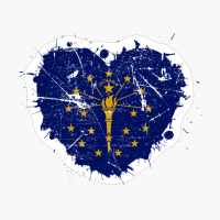 Indiana Hoosier Indianan Indianian Heart Love Flag Pride Heritage Roots
