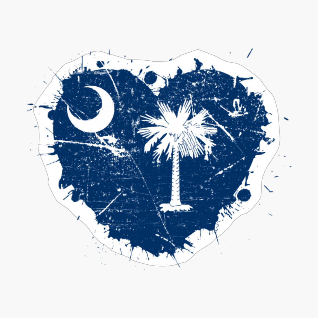 South Carolina South Carolinian Heart Love Flag Pride Heritage Roots