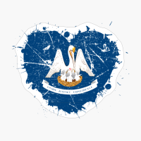 Louisiana Louisianian Heart Love Flag Pride Heritage Roots