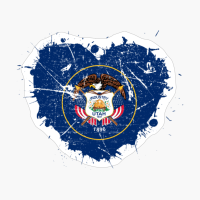 Utah Utahn Utahian Utahan Heart Love Flag Pride Heritage Roots