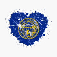 Nebraska Nebraskan Heart Love Flag Pride Heritage Roots