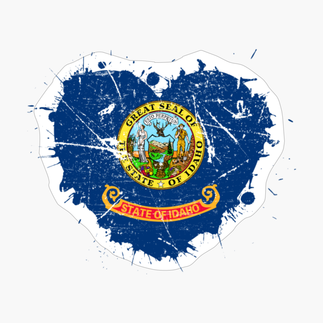 Idaho Idahoan Heart Love Flag Pride Heritage Roots
