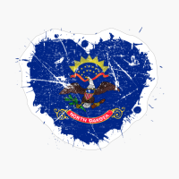 North Dakota North Dakotan Heart Love Flag Pride Heritage Roots