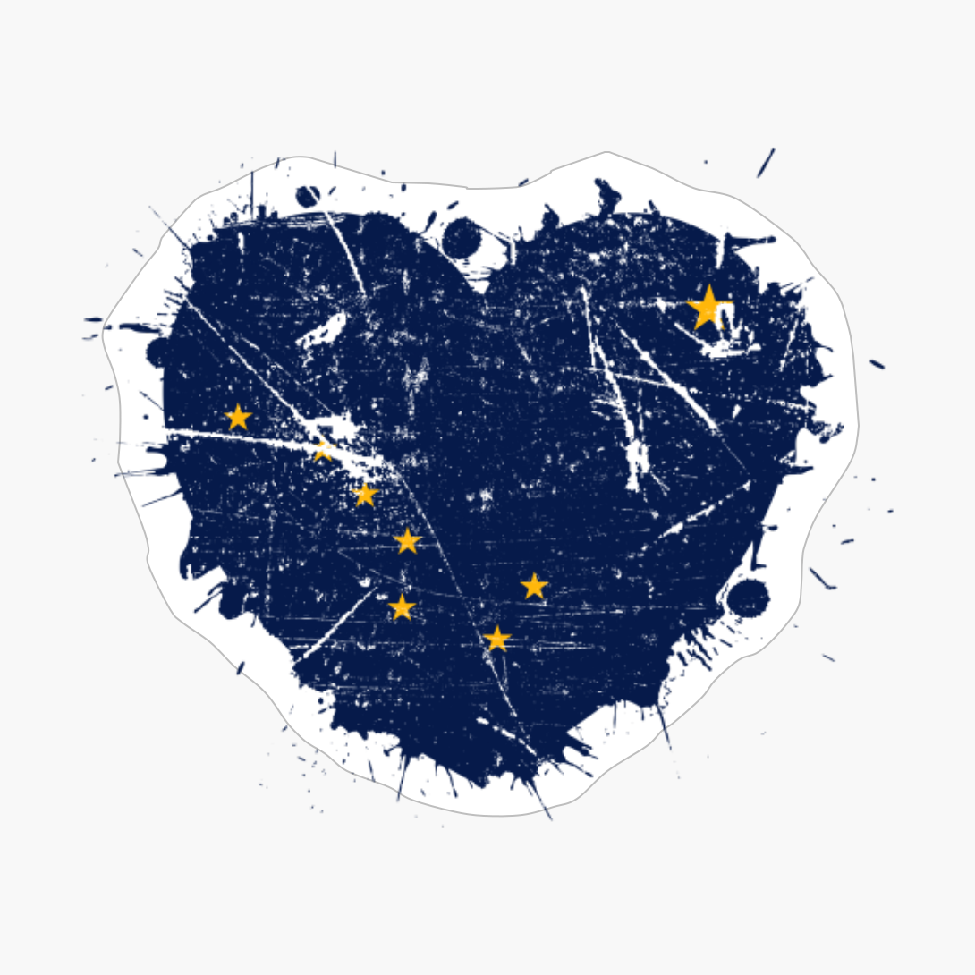 Alaska Alaskan Heart Love Flag Pride Heritage Roots