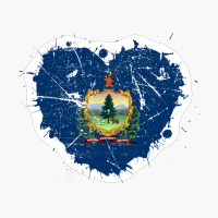 Vermont Vermonter Heart Love Flag Pride Heritage Roots