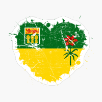 Saskatchewan Saskatchewanian Heart Love Flag Pride Heritage Roots