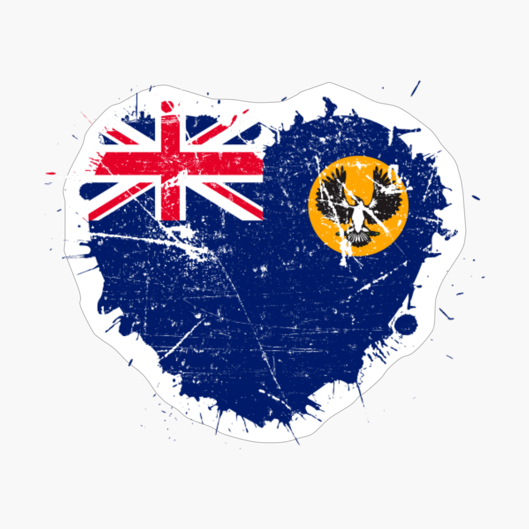 South Australia South Australian Heart Love Flag Pride Heritage Roots