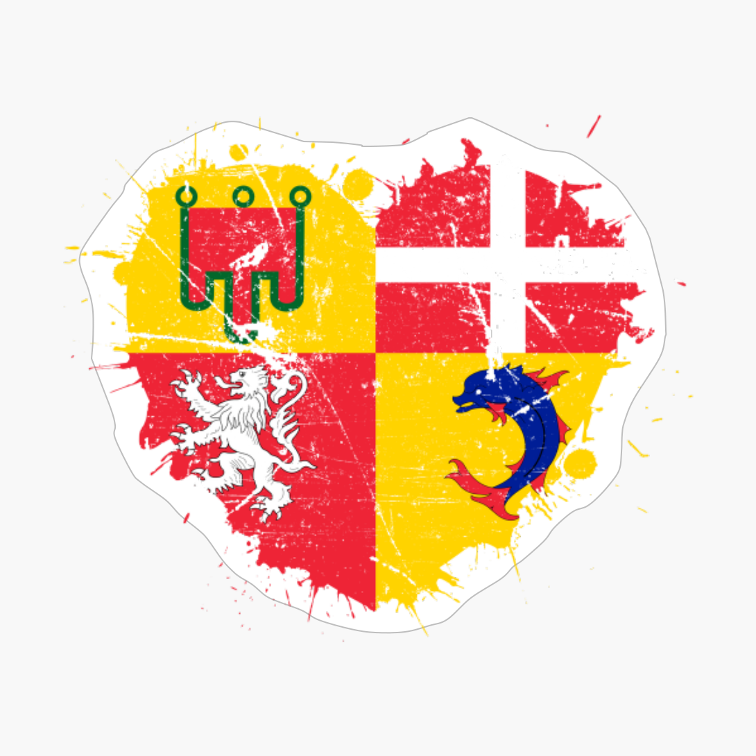 Auvergne-Rhône-Alpes Love Flag Pride Heritage Roots