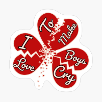 I Love To Make Boys Cry. Broken Hearts Maple Leaf. Black Version.