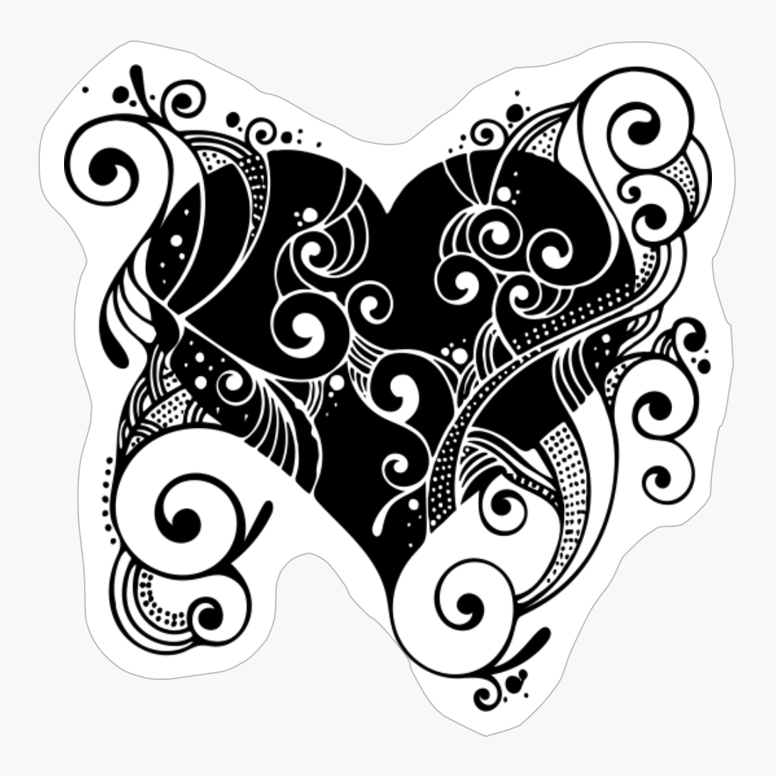 Flourish Floral Decorative Ornamental Heart Love