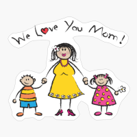 WE LOVE YOU MOM Light Skin Tone Family Greeting