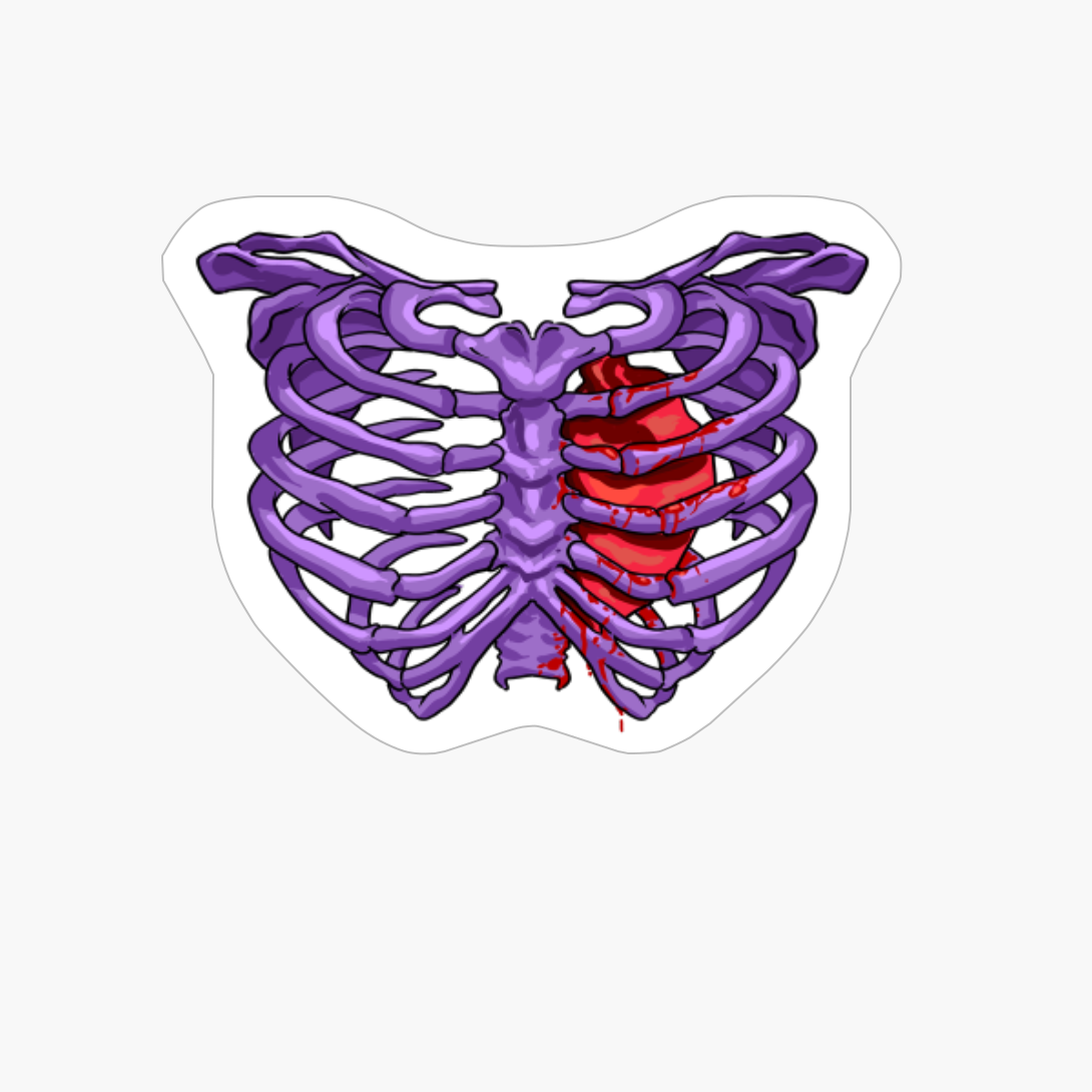 Kawaii Heart Ribcage Skeleton Shirt Pastel Goth Gift