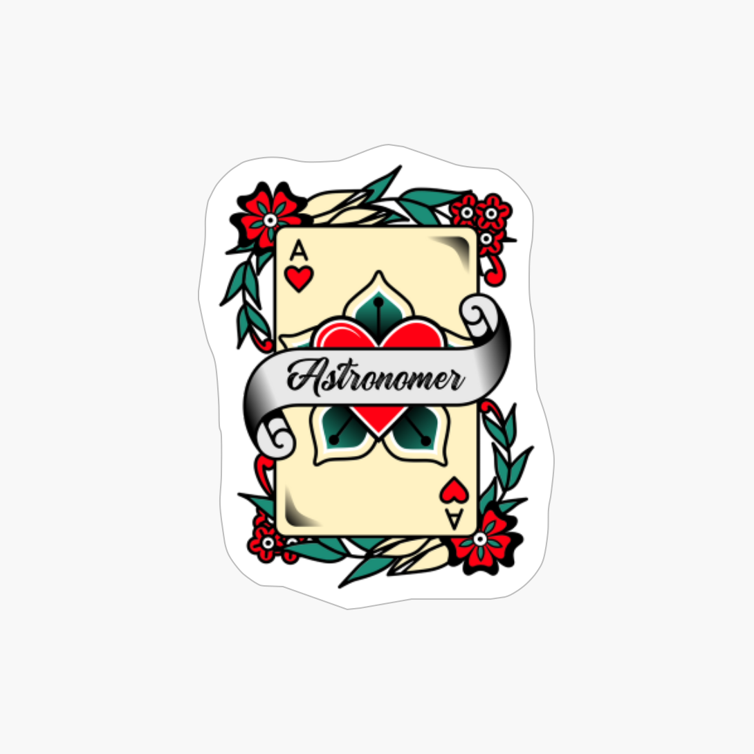 Astronomer With An Ace Of Hearts Graphic