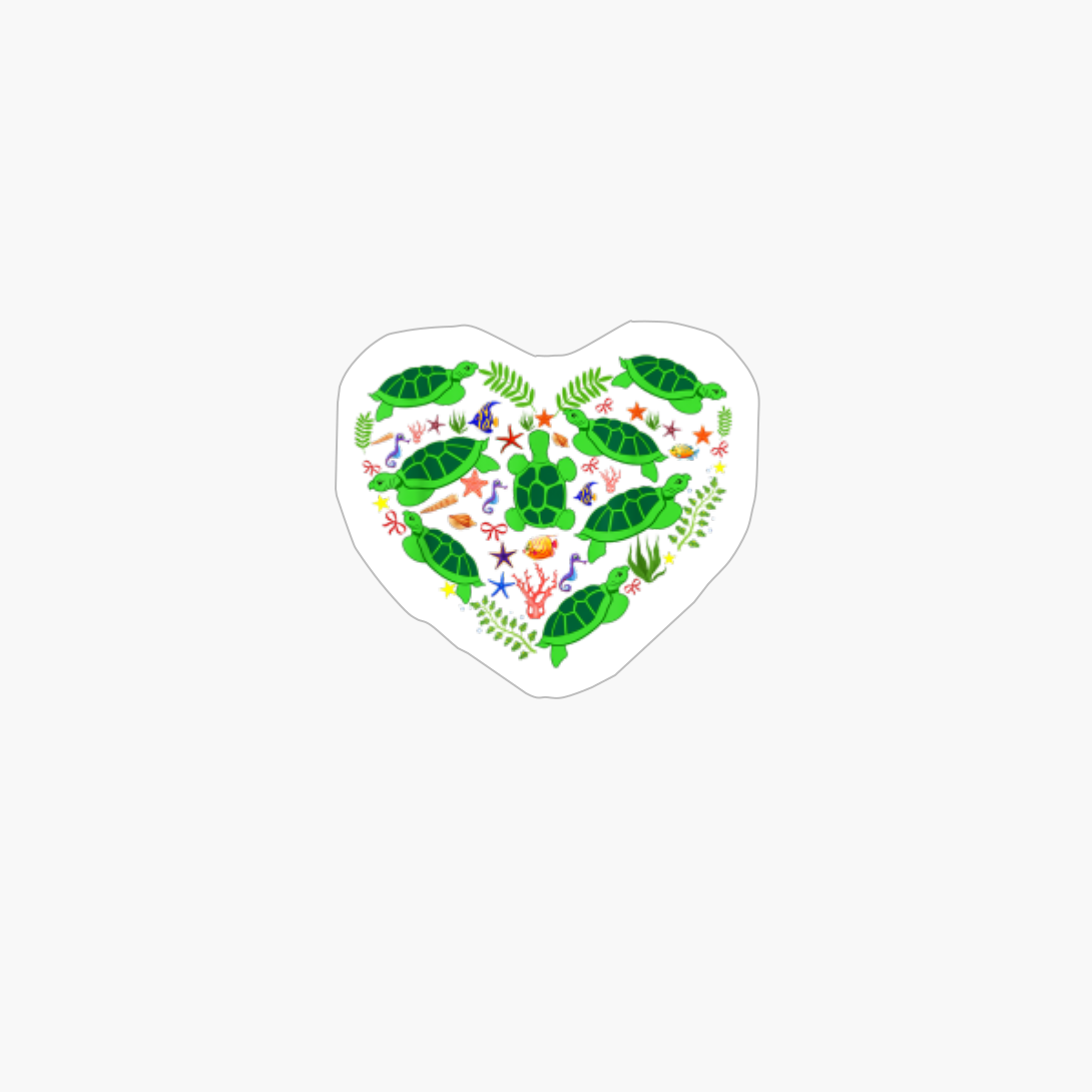 Sea Turtle Heart Valentines Day Lover