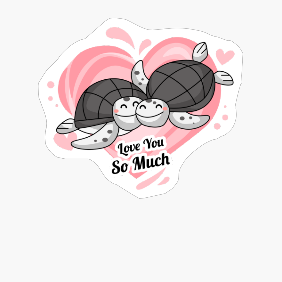 Love You So Much. Turtles. Happy Valentine's Day.