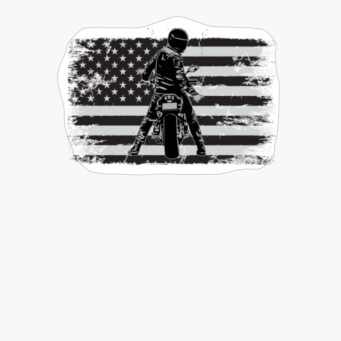 American Flag Classic Modern Biker - Motorcycle Rider