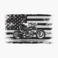 Biker And Flag