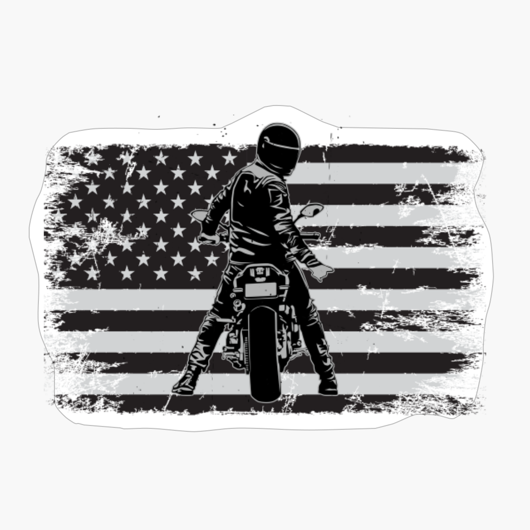 Biker And Flag2