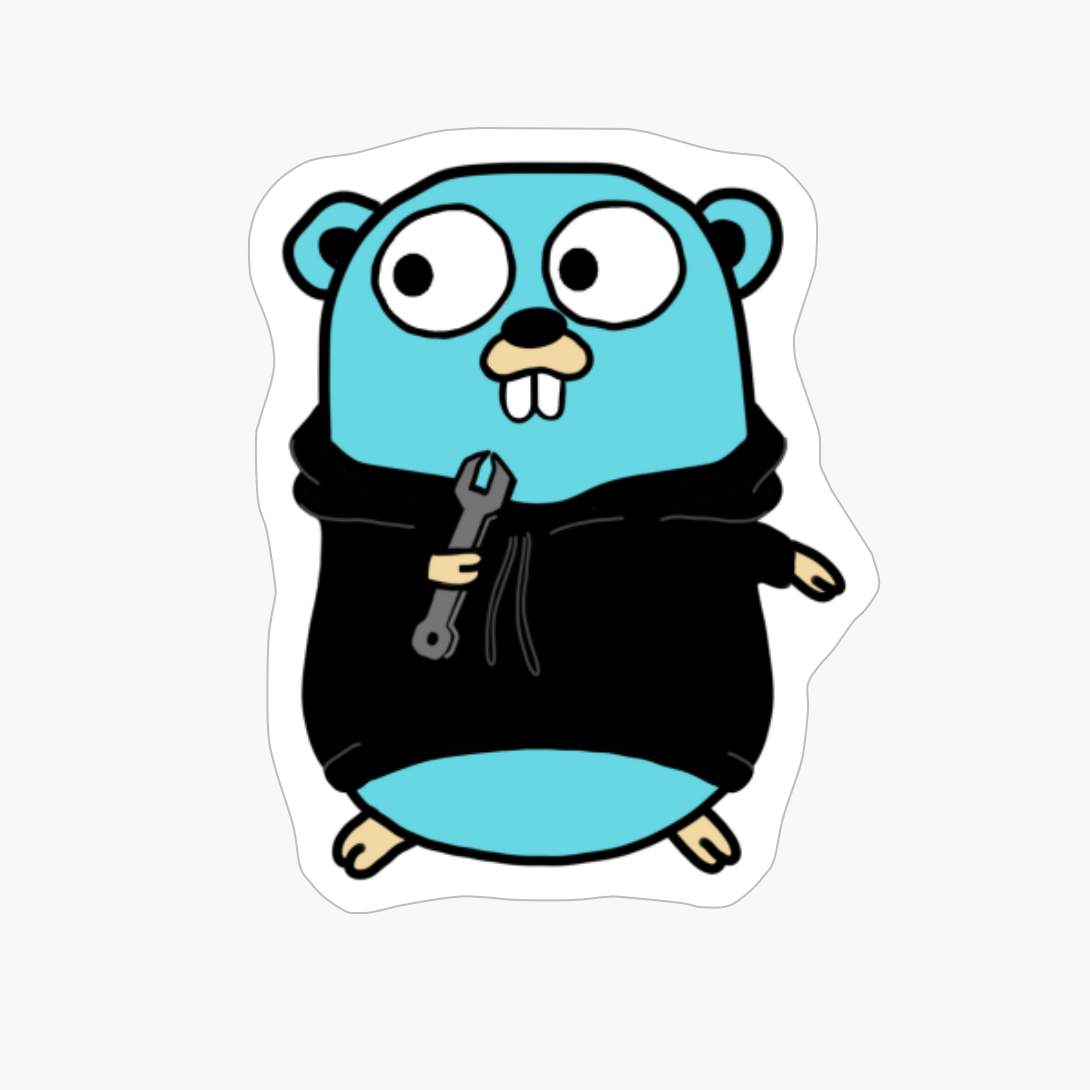 Golang Gopher In Black Hoodie