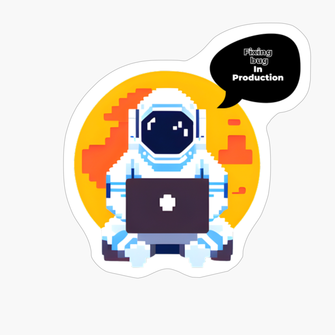 Astronaut Fixing Bug On Production