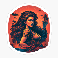 Digital Drawing Of A Woman In A Striking Pose