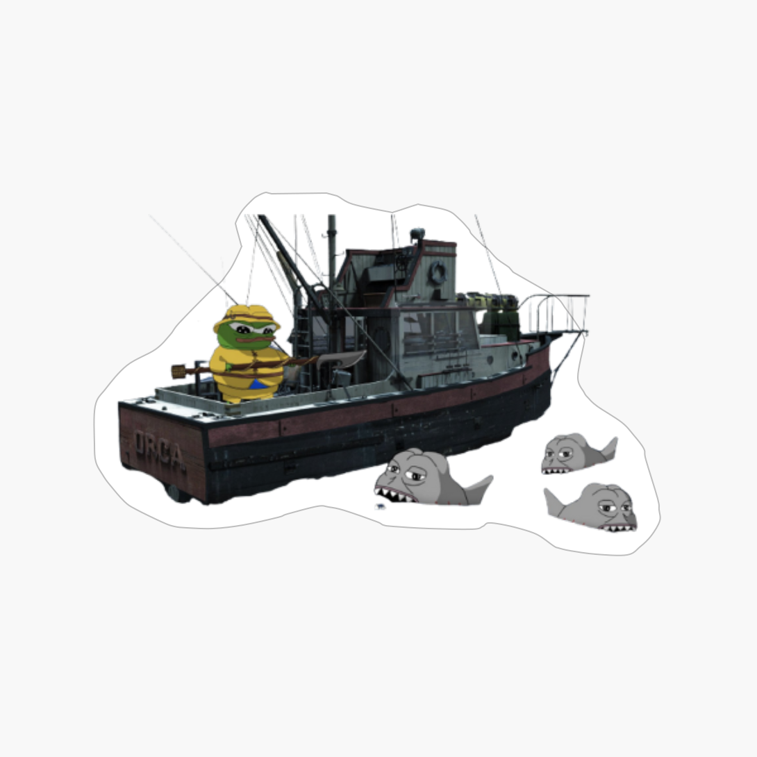 Fisherman Pepe The Frog, Pepe The Frog Fishing, Whaler Pepe The Frog, Pepe The Frog Fishing On A Boat