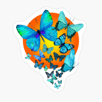 Blue Lepidopterans At Sunset, Lepidopterist