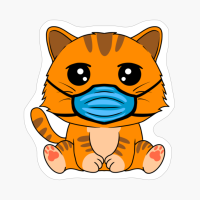 Kawaii Cat Wearing Face Mask