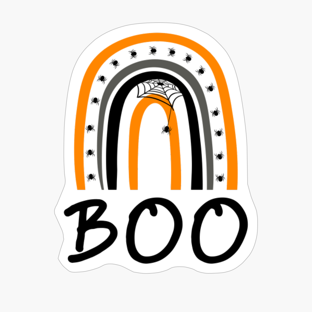 Boo - Funny Halloween Rainbow Spider