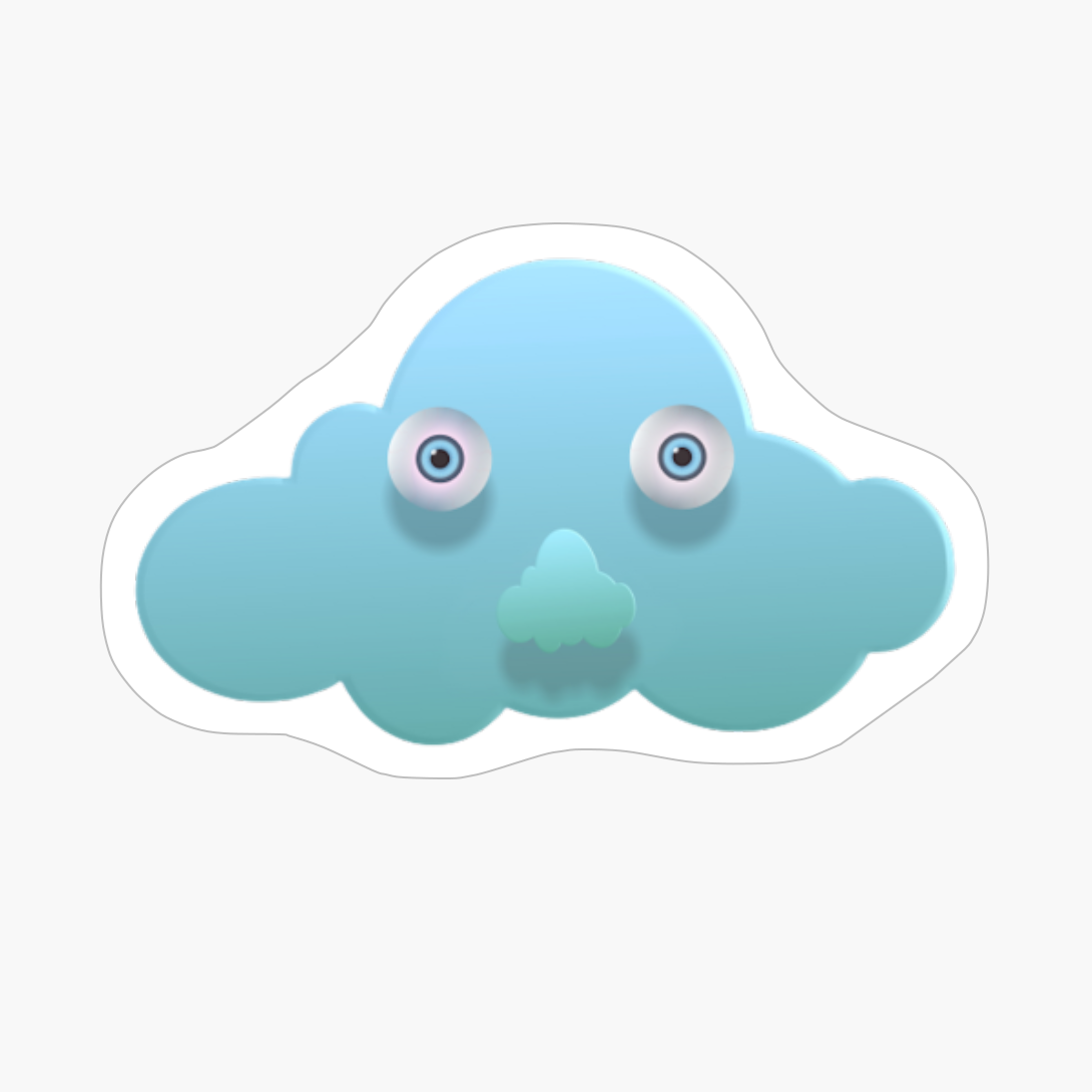Cloud Face Art Cute Eye Nose Stare Funny Shadow