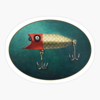 Vintage Red Faced Fishing Lure (oval Design)