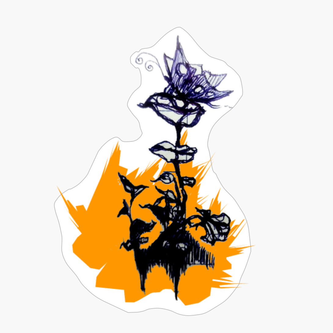 Sketch Of A Butterfly On A Flower