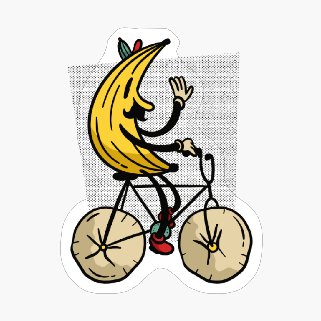 BANANA RIDING BICYCLE FUNNY