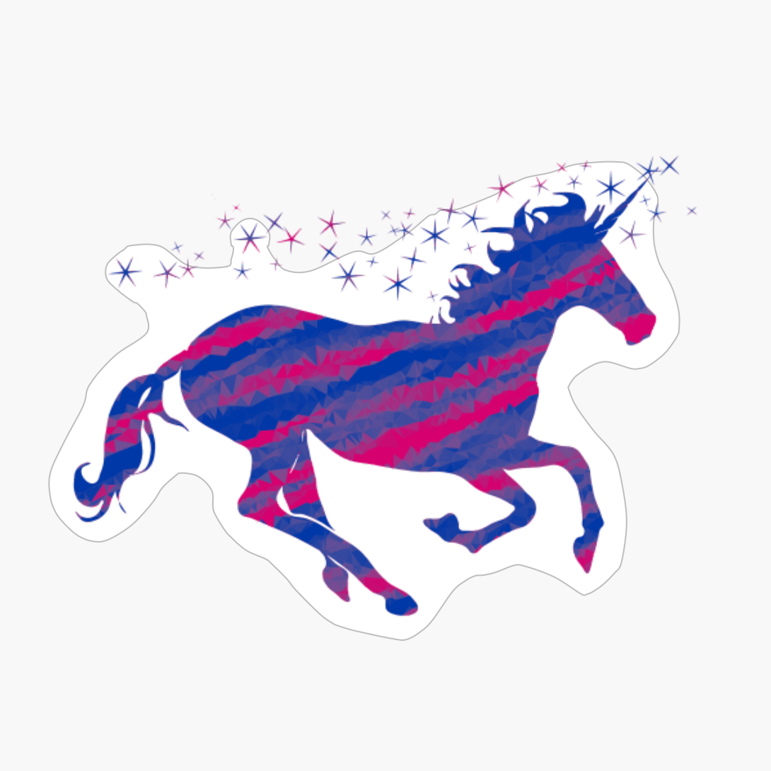 Bisexual Pride Faceted Sparkling Unicorn