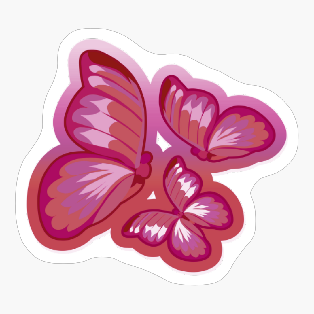 Lesbian Pride Group Of Flying Butterflies
