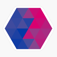 Bisexual Pride Faceted Hexagon