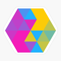 Pansexual Pride Faceted Hexagon