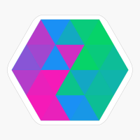 Polysexual Pride Faceted Hexagon