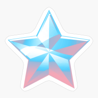 Transgender Pride Glossy Faceted Star