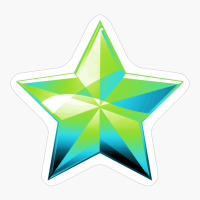 Quoiromantic Pride Glossy Faceted Star