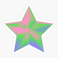 Trigender Pride Glossy Faceted Star
