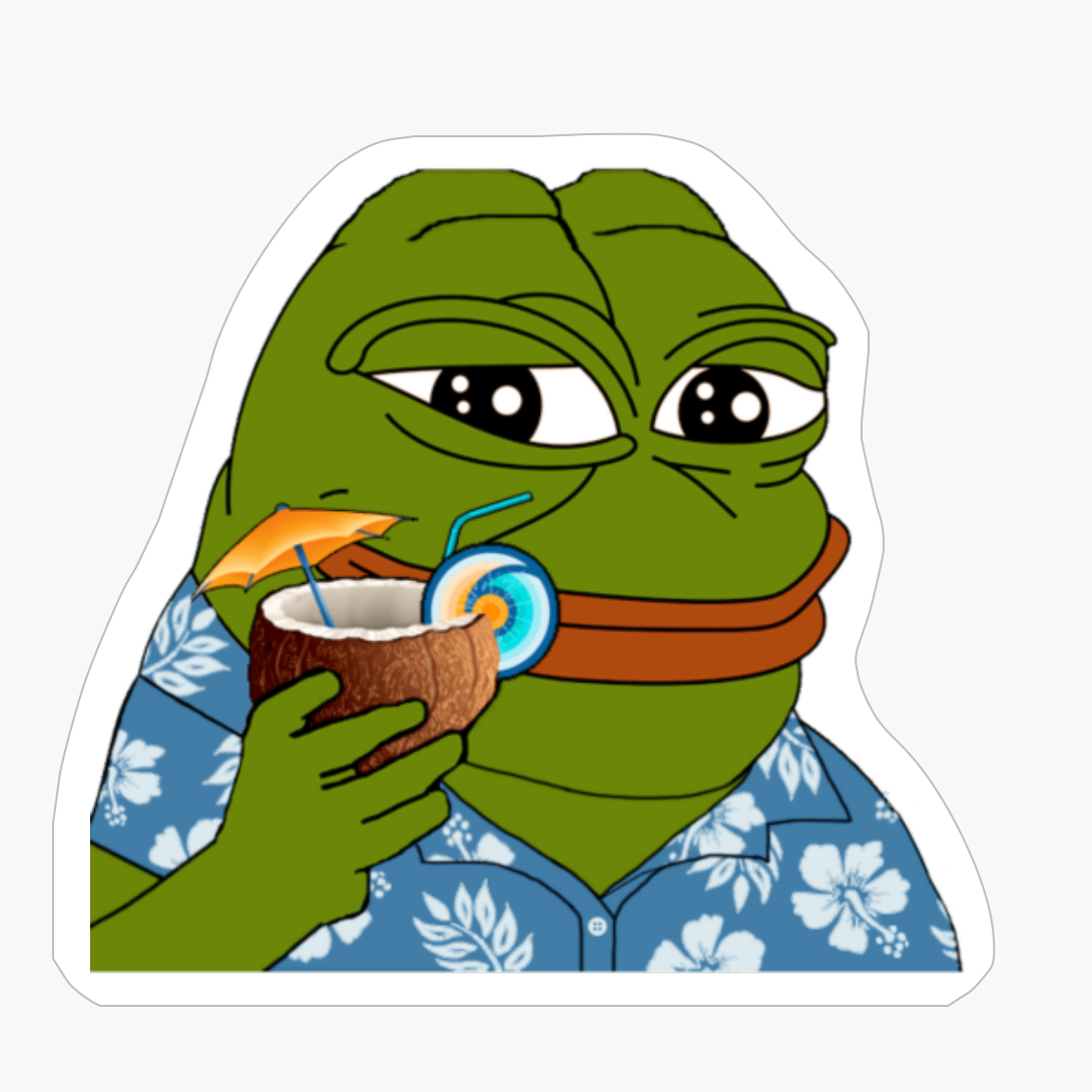 Pepe The Frog, Hawai Pepe The Frog, Pepe The Frog In Vacation, Pepe The Frog Hawaian Shirt, Pepe The Frog Coconut