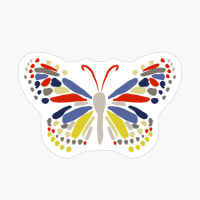 Exploded Butterfly, Red, Blue