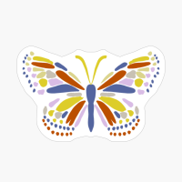 Exploded Butterfly Illustration, Lavender, Blue