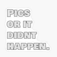 Pics Or It Didn’t Happen.