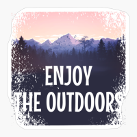 ENJOY THE OUTDOORS Pastel Colored Mountain Forest Sunset View With Birds And Trees